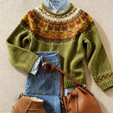 Ardent™ - Eleganter Vintage Strickpullover – Grün