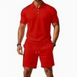 Aldrin - Trendiges Polo- und Short-Set für Männer – Rot