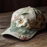 Virinia – Mütze Mit Blumen Stickerei – Grün