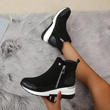 Orthopädische Leder Damen Stiefeletten - Emma – Schwarz