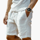 Herren Sommer Shorts mit Gummibund und Kordelzugverschluss – Weiß