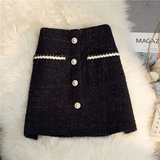 Morgan - A-Linien-Tweedrock für Damen mit hoher Taille – Kurzes Schwarzes