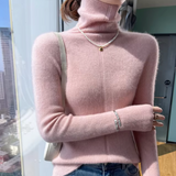 Athena – Rollkragenpullover aus Wolle und Kaschmir – Rosa