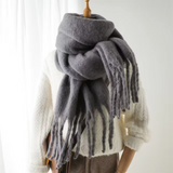 Oneka - Winterschal aus Kaschmir – Grau
