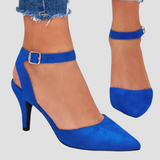Nicole | Orthopädische Komfort-Heels mit Doppelriemen – Blau