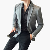 Taillierter Blazer - Modern Fit Herren Sakko für Events – Grau