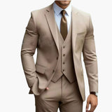 Dreiteiliger Herrenanzug mit - gekerbtem Revers und schmaler Hose – Braun 2