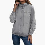 Hooded Trenchcoat mit Kapuze for Women – Grau