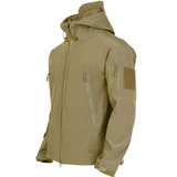 Herren Funktionsjacke mit Kapuze | Outdoor Reißverschluss – Khaki