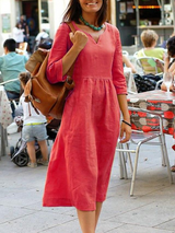 Komfortables Kleid für Damen – Rot