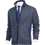 Jan – wunderschöner strickpullover mit hohem kragen – Blau
