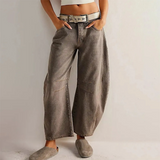 Danica | High-Waisted Wide Leg Denim Jeans – Dunkelgrau
