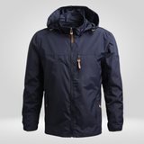 Herren Regenjacke | Schutzorientierte Form mit funktionalem Aufbau – Blau