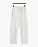 Jose | Loose Fit Sommer Leinenhose mit Kordelzug – Weiß