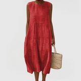 Teresa | Elegantes Kleid mit Taschen – Rot