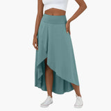 Maria | Midi-Rock mit Hoher Taille – Mineralblau