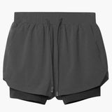 Herren Fitness Shorts mit Innenshorts für Sommertraining – Grau