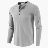 Erik | Klassisches Langarm-T-Shirt – Hellgrau