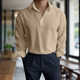 Tristan | Langarm-Polo für Herren – Khaki