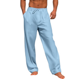 Herren Freizeit-Hose mit Kordelzugbund und Seitentaschen – Blau