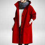 Regenjacke Damen Mit Knopfverschluss | Klassisch & Wetterfest – Rot