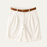 Oliver | Aufgeschlagener Saum Knielang Chinoshorts – Weiß