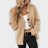 Nina | Klassischer Strick-Cardigan mit Knöpfen – Beige