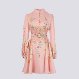Saskia - Stilvolles Minikleid mit Knopfleiste für Damen – Rosa