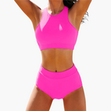 Sport-Bikini - Damen Bustier-Set für Schwimmen & Training – Rosa