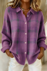 Anne | warme karierte Bluse – Lila