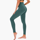 Damen Leggings mit Leopardenmuster und hohem Bund – Dunkelgrün