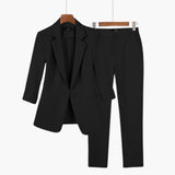 Elegantes Blazer- und Hosen-Set für Frauen - Perfekter Anzug – Schwarz