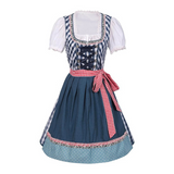 Damen Klassisches Blau Oktoberfest Dirndl Kleid – Blau