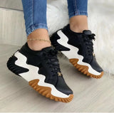 Kasia - Orthopädische Leder‑Sneaker mit Patchwork – Schwarz