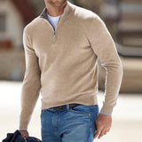 Erik | Premium-Pullover mit Reißverschluss – Beige