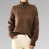 Pullover mit elegantem und warmem rollkragen, kreuzstich-design, unisex – Grün