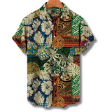 Michael | Hawaiianisches Kurzarmhemd mit floralem Allover-Print – Braun