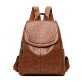 Diebstahlsicherer Lederrucksack – Gelb-braun