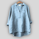 Anna - Linen Blouse – Blau