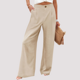 Helen - Lässige Hose mit weitem Bein für Damen – Aprikose