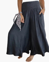 Damen Weite Hose Rock Eleganter Boho-Stil mit Hoher Taille und Weiten Beinen – Perfekt für Alltag und Urlaub – Dunkelgrau