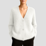 Weide | Gemütlicher Knopf-Cardigan – Weiß