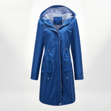 Wasserdichter Trenchcoat Damen Mit Kapuze | Lang Leicht – Blau