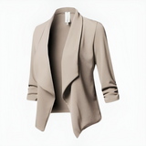 Damen-Blazer mit Langarm | formale Linienführung – Beige