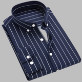 Herrenhemd aus kariertem Oxford-Material – Schwarz
