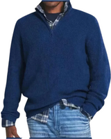 Diego | Sportiver Strickpullover mit Reißverschluss – Dunkelblau