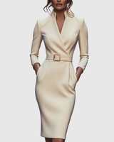 Meirav - Elegantes Midi Kleid – Aprikose