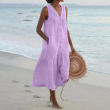Lena - Premium-Kleid mit V-Ausschnitt – Lila
