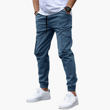 Relaxte Cargo Joggerhose - Für Herren mit Taschen & Stil – Blau