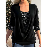 Marlee - Elegantes Pailletten-Oberteil für Damen – Schwarz